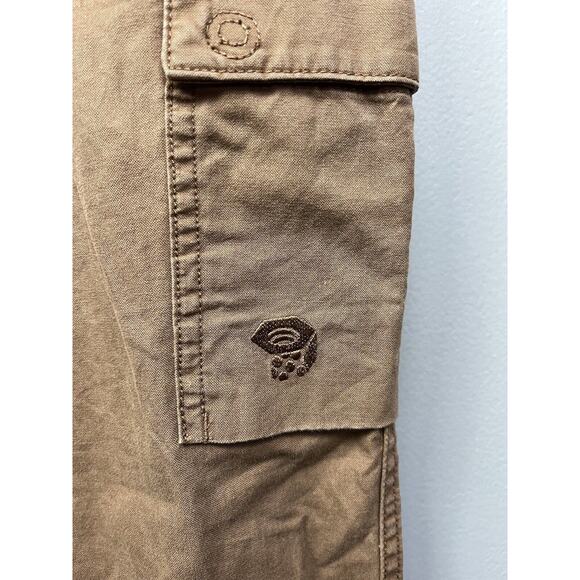 Mountain Hardwear Cropped Cargo Pants Womens 4 Brown‎ Hiking Pockets Drawstring - Picture 6 of 6